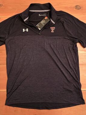 Under Armour Texas Tech Red Raiders 1/4 Zip Top Black Men's Large NWT